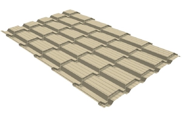 Металлочерепица GL квадро профи 0,45 PE RAL 1015 светлая слоновая кость купить в Аксае