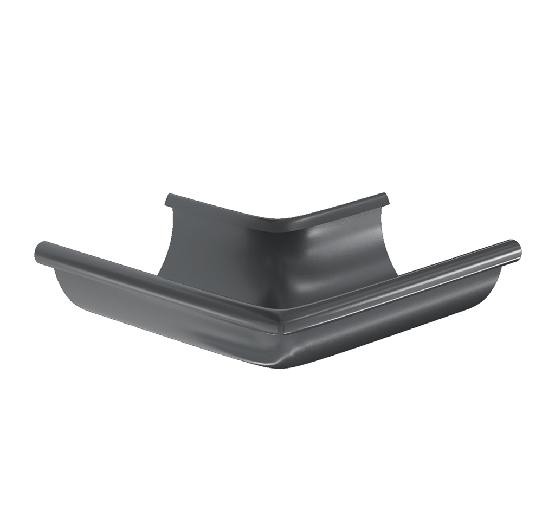 Водосток Aquasistem, система 125x90 -  Угол желоба, наружный 90° RAL 7024 Тёмно-серый купить в Аксае