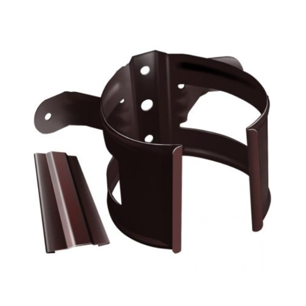 Водосток Grand Line 125x90 – Хомут трубы (на дерево) RAL 8017 купить в Аксае