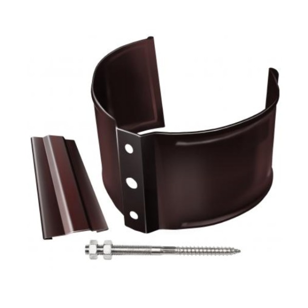 Водосток Grand Line 125x90 – Хомут трубы (на кирпич) RAL 8017 купить в Аксае