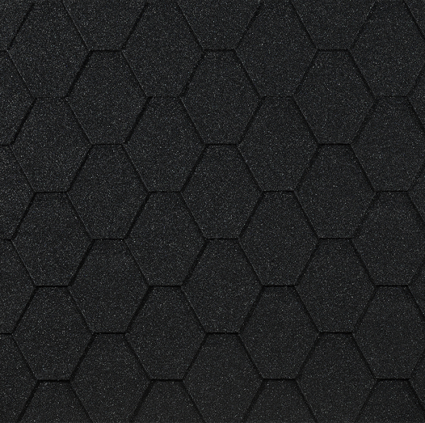 Гибкая черепица EURASIA Docke, Коллекция ШЕСТИГРАННИК Чёрный купить в Аксае