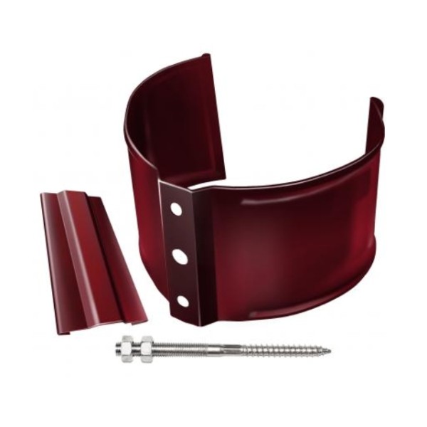 Водосток Grand Line 125x90 – Кронштейн трубы на камень RAL 3005 купить в Аксае