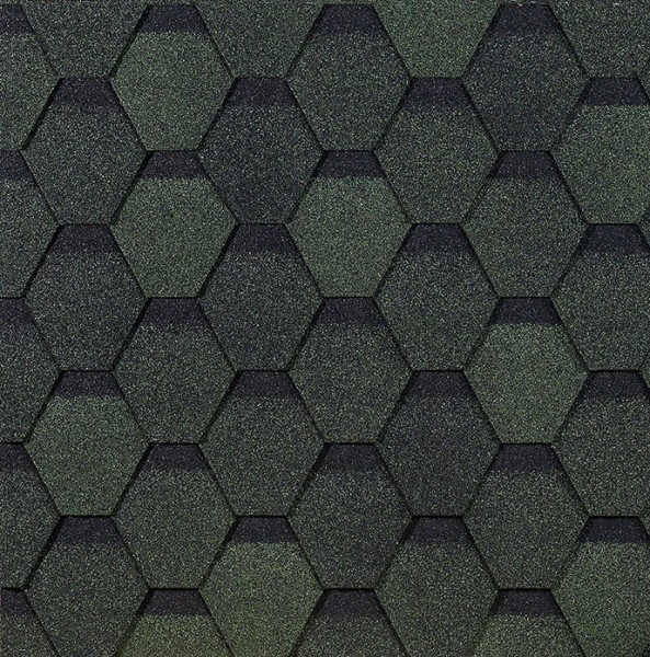 Гибкая черепица EURASIA Docke, Коллекция ШЕСТИГРАННИК Зелёный купить в Аксае