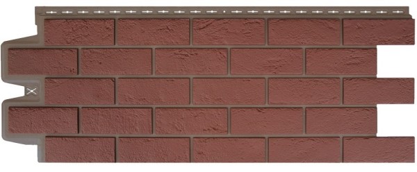 Фасадная панель Grand Line Состаренный кирпич Элит корица (махагон), ШОВ темно-бежевый купить в Аксае