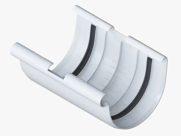 Водосток Альта-Профиль ПВХ – Соединитель желоба (белый) купить в Аксае