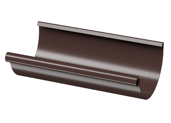 Желоб полукруглый D125 3 м Döcke STAL PREMIUM Шоколад, (RAL 8019) купить в Аксае