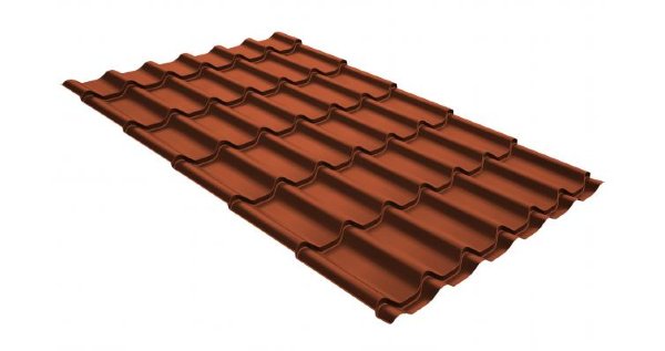 Металлочерепица классик GL 0,5 GreenCoat Pural RR 750 кирпично-красный (RAL 8004 терракота) купить в Аксае
