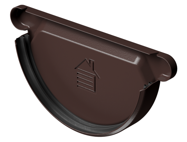 Заглушка желоба D125 Döcke STAL PREMIUM Шоколад, (RAL 8019) купить в Аксае