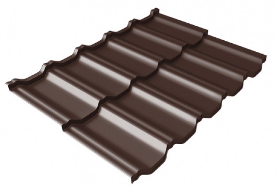Металлочерепица модульная Квинта Uno Grand Line c 3D резом 0,5 Satin Мatt RAL 8017 шоколад купить в Аксае