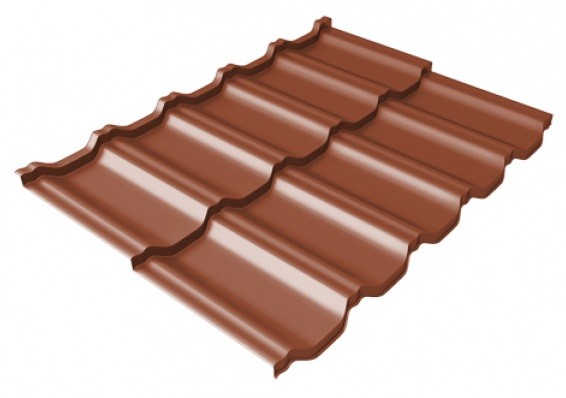 Металлочерепица модульная Квинта Uno Grand Line c 3D резом 0,5 Satin Мatt RAL 8004 терракота купить в Аксае