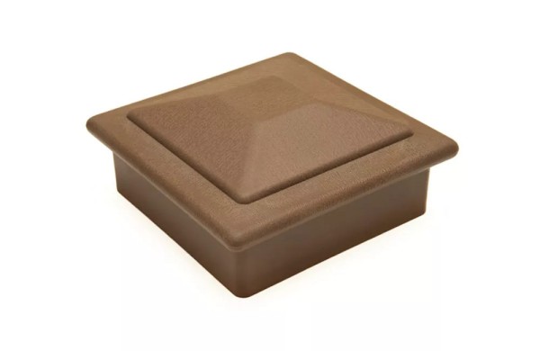 Крышка верхняя фигурная ПВХ для столба Deckart 100х100 Шоколад купить в Аксае