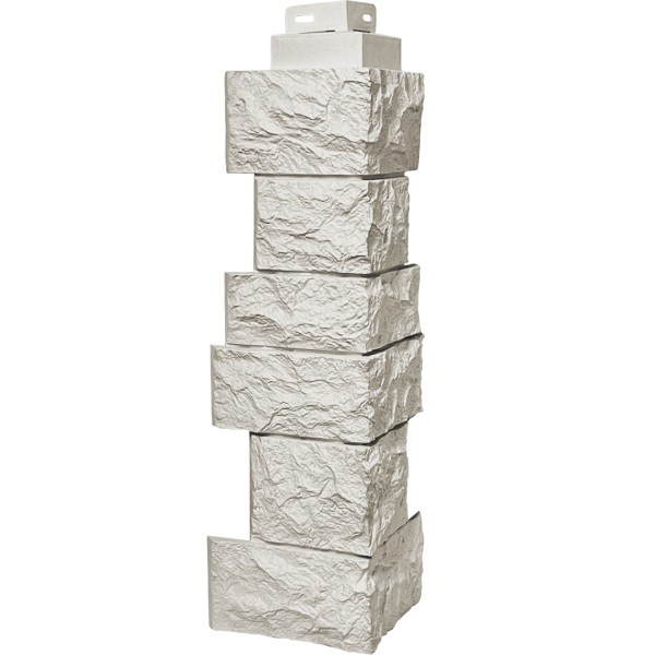 Цокольный сайдинг FineBer – Серия “Дикий камень”, Угол наружный, Жемчуг купить в Аксае