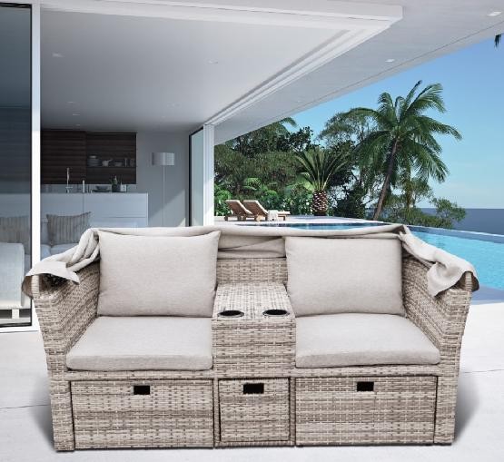 Комплект мебели AFINA плетеной из иск. ротанга AFM-330G Grey купить в Аксае