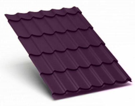 Металлочерепица Металл Профиль матовый полиэстр Valori 0,5 сталь RR 779 баклажан купить в Аксае