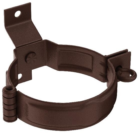 Водосток Aquasistem, Система 125x90 - Декоративный хомут трубы под дерево с комплектом крепления RAL 8017 Коричневый matt купить в Аксае