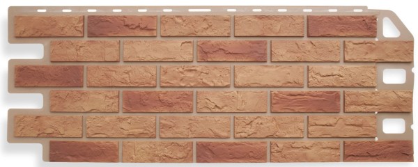 Фасадная панель Цокольный сайдинг Альта профиль кирпич Бежевый Комби купить в Аксае