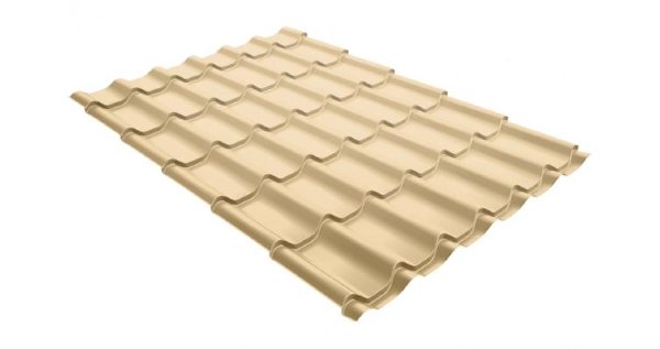 Металлочерепица модерн 0,45 PE RAL 1014 слоновая кость купить в Аксае
