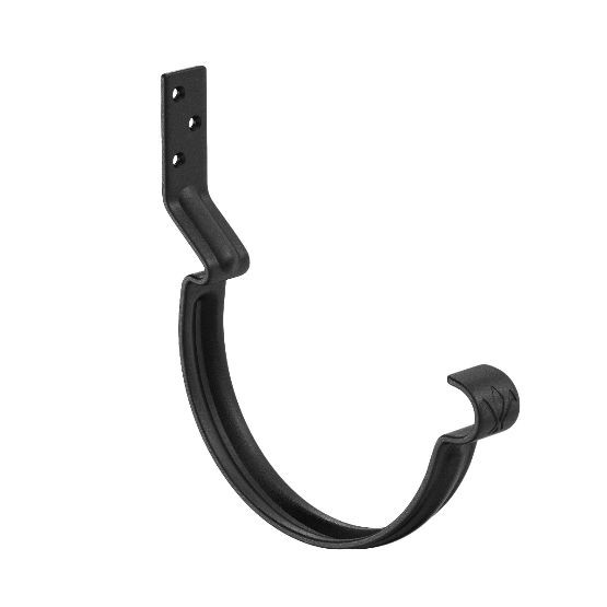 Водосток Aquasistem, система 125x90 - Крюк крепления желоба короткий RAL 9005 Чёрный купить в Аксае