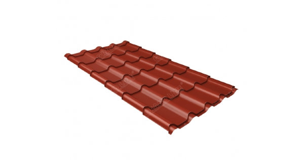 Металлочерепица камея 0,5 Satin RAL 3009 оксидно-красный купить в Аксае