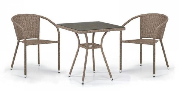 Комплект плетеной мебели AFINA из иск. ротанга T282BNT/Y137C-W56 Light Brown 2Pcs купить в Аксае