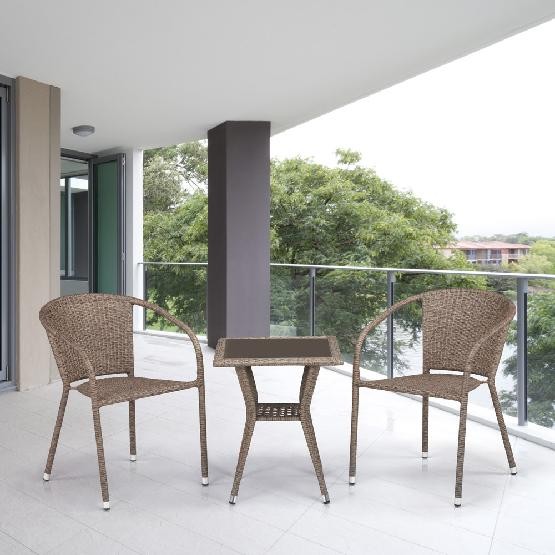 Комплект плетеной мебели AFINA из иск. ротанга T25B/Y137C-W56 Light Brown 2Pcs купить в Аксае