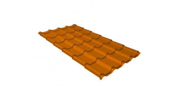 Металлочерепица камея 0,45 PE RAL 2004 оранжевый купить в Аксае