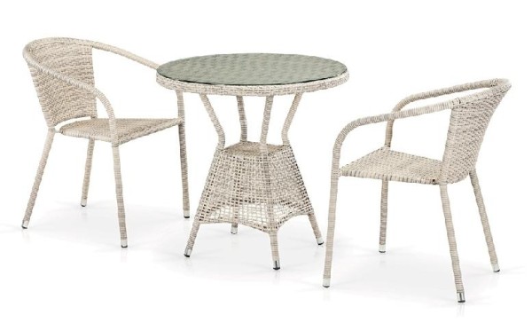 Комплект плетеной мебели AFINA из иск. ротанга T705ANT/Y137C-W85 Latte 2Pcs купить в Аксае
