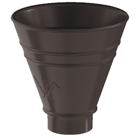 Водосток Aquasistem, система 125x90 - Воронка водосборная круглая RR 32 Тёмно-Коричневый купить в Аксае