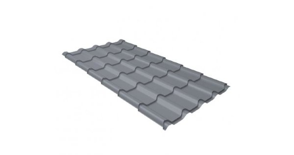 Металлочерепица камея 0,45 PE RAL 9006 бело-алюминиевый купить в Аксае