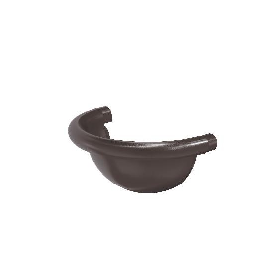 Водосток Aquasistem, система 125x90 - Заглушка желоба полукруглая RR 32 Тёмно-Коричневый купить в Аксае