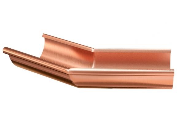 Водосток Aquasistem, система 150/100 - Угол желоба наружный медный 135° купить в Аксае