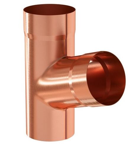 Водосток Aquasistem, система 125x90 - Тройник трубы медный купить в Аксае