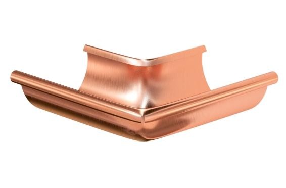 Водосток Aquasistem, система 125x90 - Угол желоба наружный медный 90° купить в Аксае